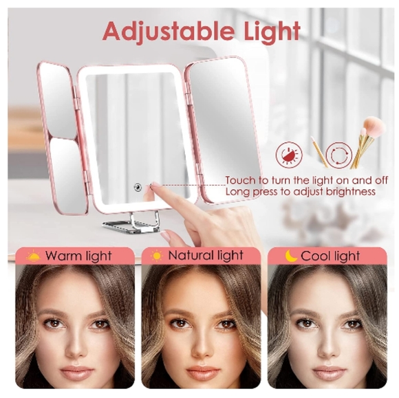 Trifold makeup mirror - Picture 2 of 6